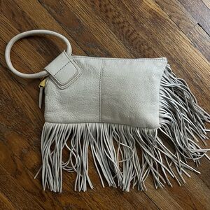 HOBO Ivory Fringe Sable Leather Wristlet
